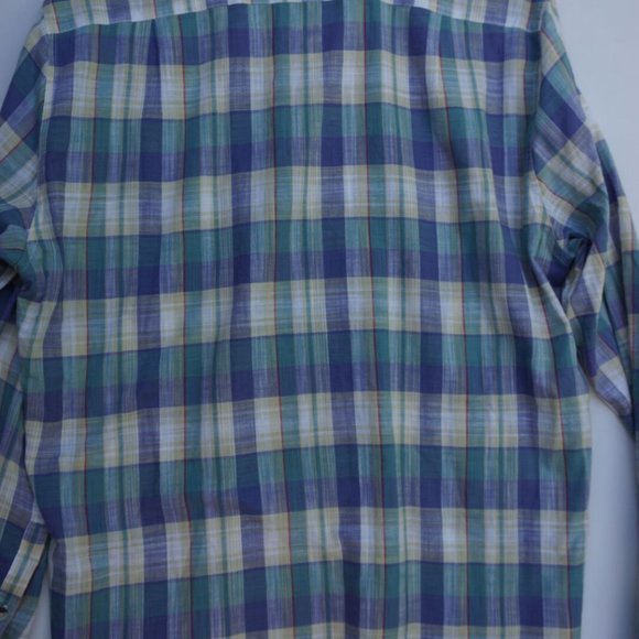 Marine Layer Shirt "Larger" Pastel Plaid Linen - Picture 6 of 8